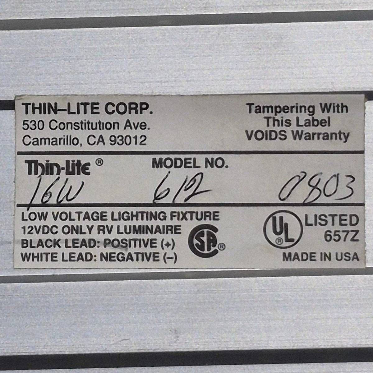 Used Thin-Lite Dual Fluorescent Light Fixture - Model 612