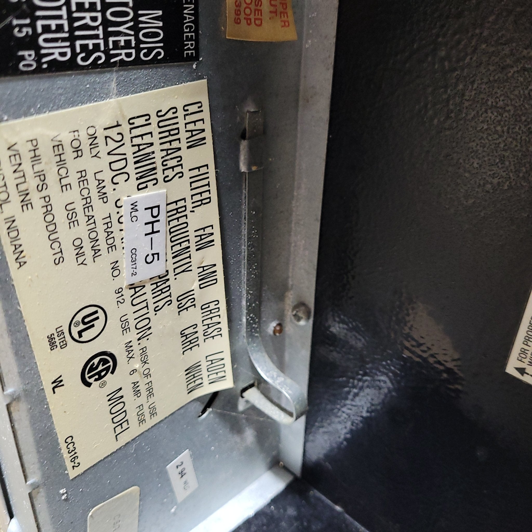 Used Ventline RV Range Hood Fan CC316-2