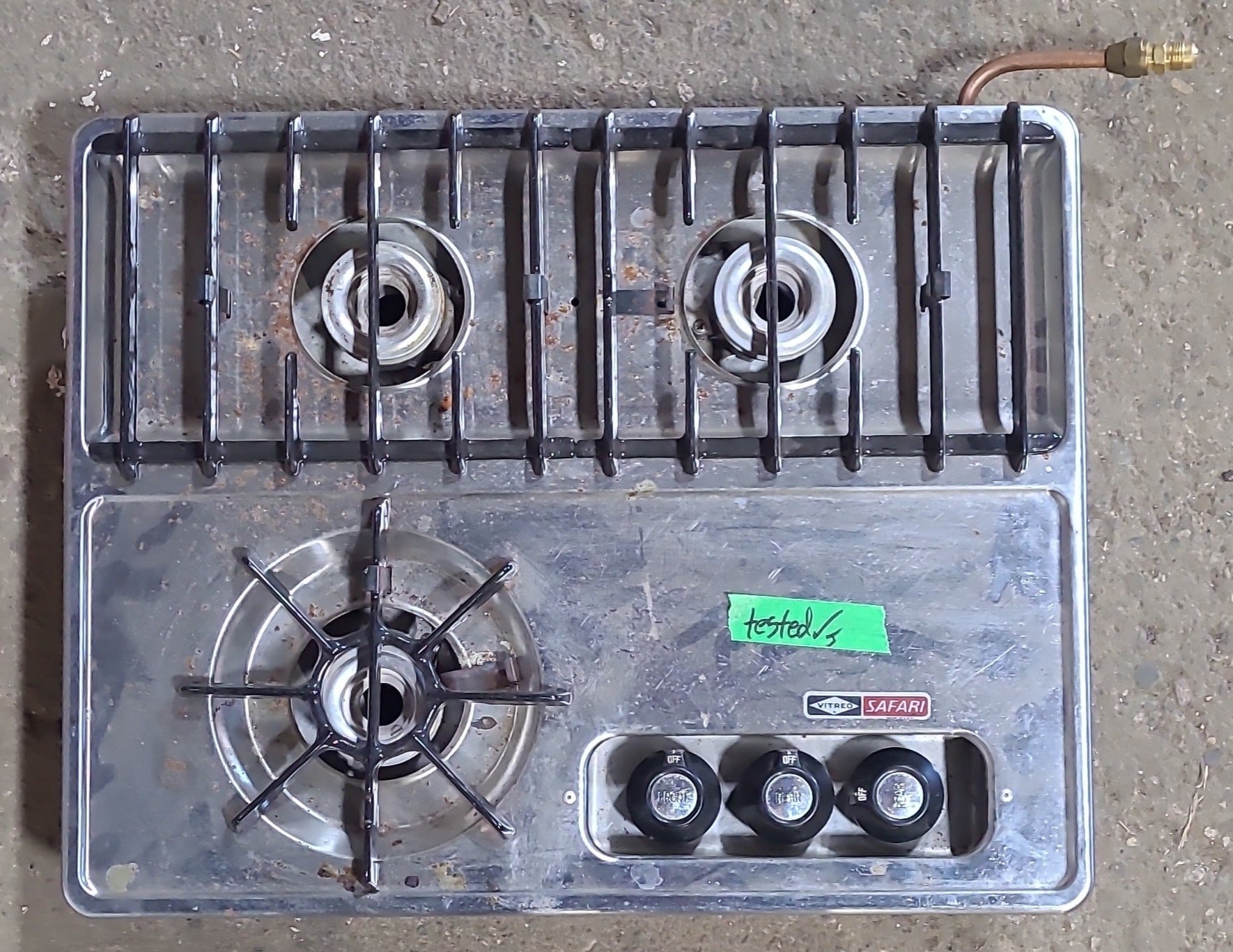 Used Vintage/ Retro 3 Burner RV Cooktop - Underwriters' Laboratories of Canada (ULC) 46-37