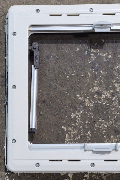 Used White Radius Emergency Opening Window : 18 7/8 W x 16 7/8 H x 1 D