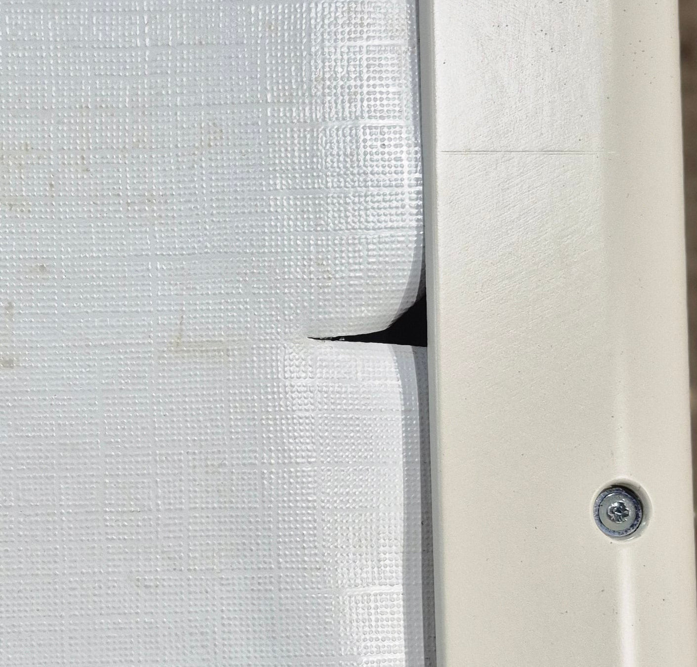 Used White Radius Emergency Opening Window : 18 7/8 W x 16 7/8 H x 1 D
