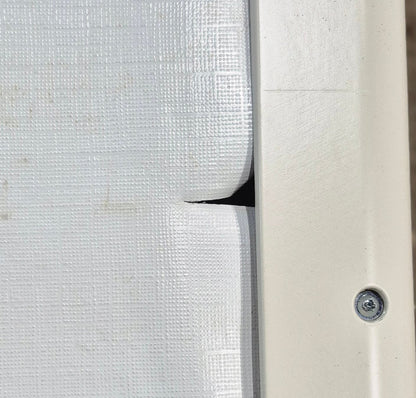 Used White Radius Emergency Opening Window : 18 7/8 W x 16 7/8 H x 1 D
