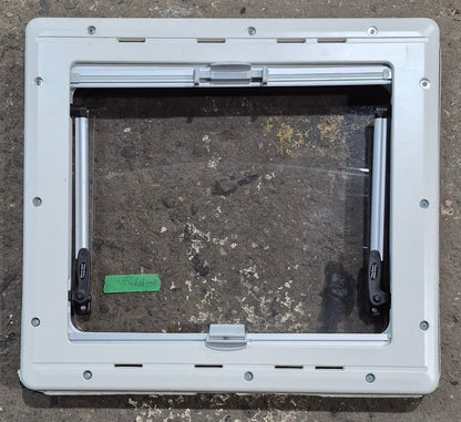 Used White Radius Emergency Opening Window : 18 7/8 W x 16 7/8 H x 1 D