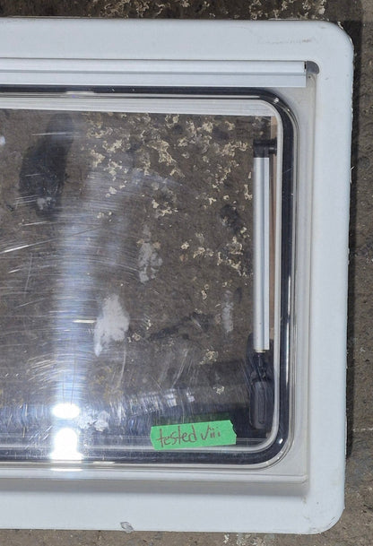 Used White Radius Emergency Opening Window : 18 7/8 W x 16 7/8 H x 1 D