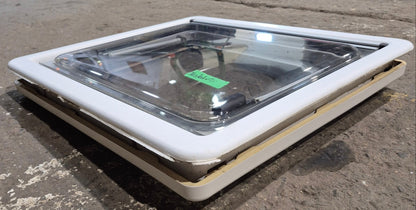Used White Radius Emergency Opening Window : 18 7/8 W x 16 7/8 H x 1 D