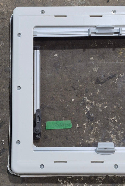 Used White Radius Emergency Opening Window : 18 7/8 W x 16 7/8 H x 1 D