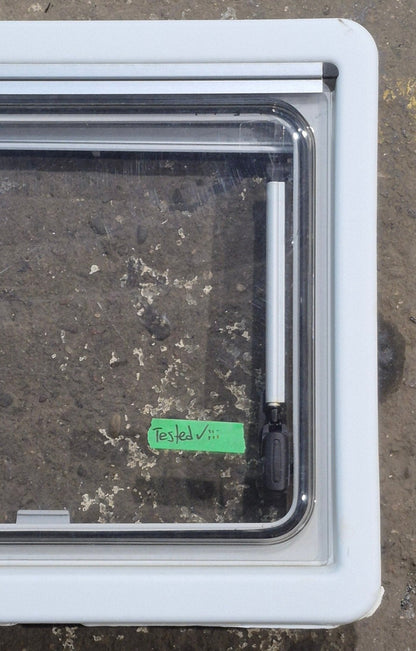 Used White Radius Emergency Opening Window : 18 7/8 W x 16 7/8 H x 1 D