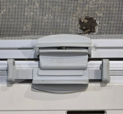 Used White Radius Emergency Opening Window : 18 7/8 W x 16 7/8 H x 1 D