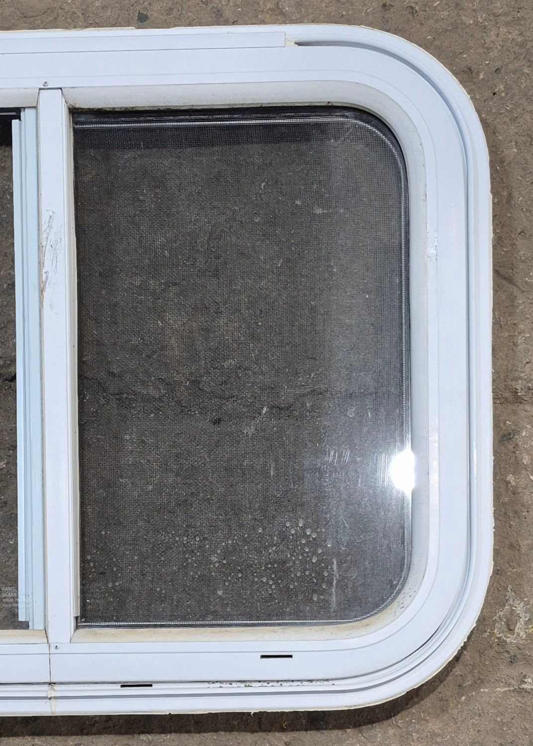 Used White Radius Emergency Opening Window : 25 1/2 W x 19 1/2 H x 1 1/4 D