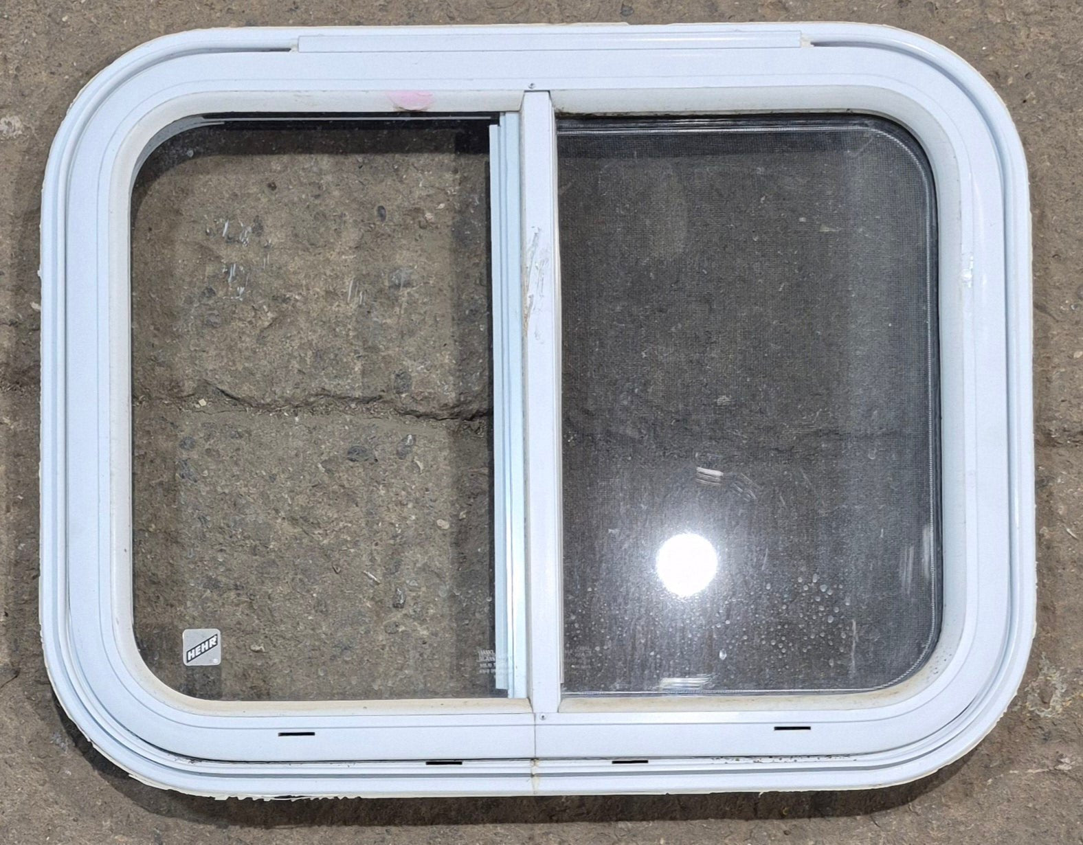 Used White Radius Emergency Opening Window : 25 1/2 W x 19 1/2 H x 1 1/4 D