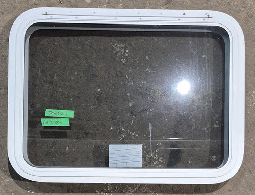 Used White Radius Emergency Opening Window : 29 1/4 W x 21 1/4 H x 1 3/4 D