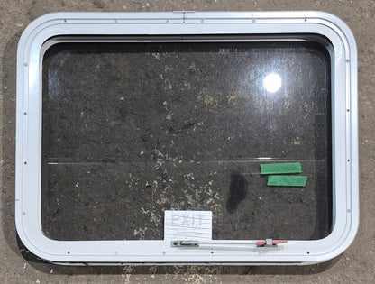 Used White Radius Emergency Opening Window : 29 1/4 W x 21 1/4 H x 1 3/4 D