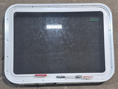 Used White Radius Emergency Opening Window : 29 1/4 W x 21 1/4 H x 1 7/8 D