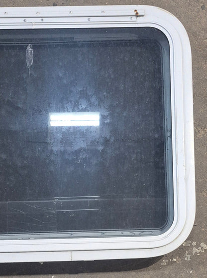 Used White Radius Emergency Opening Window : 29 1/4 W x 21 1/4 H x 1 7/8 D