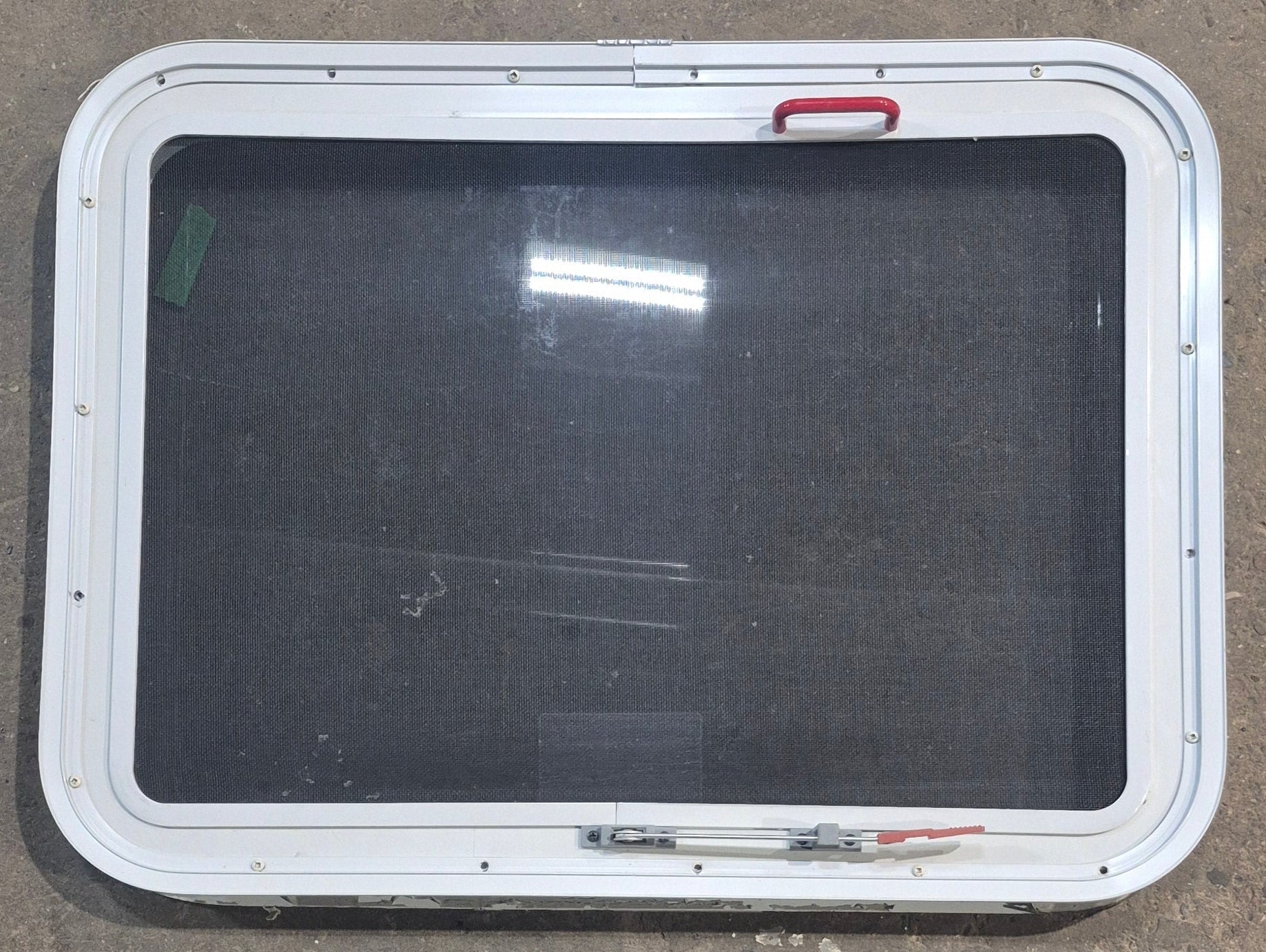 Used White Radius Emergency Opening Window : 29 1/4 W x 21 1/4 H x 1 7/8 D