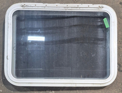 Used White Radius Emergency Opening Window : 29 1/4 W x 21 1/4 H x 1 7/8 D