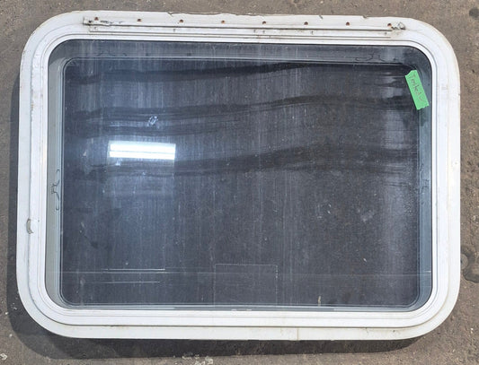 Used White Radius Emergency Opening Window : 29 1/4 W x 21 1/4 H x 1 7/8 D