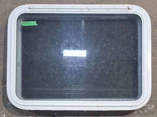 Used White Radius Emergency Opening Window : 29 1/4 W x 21 1/4 H x 1 7/8 D