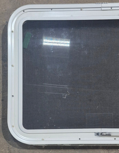 Used White Radius Emergency Opening Window : 29 1/4 W x 21 1/4 H x 1 7/8 D