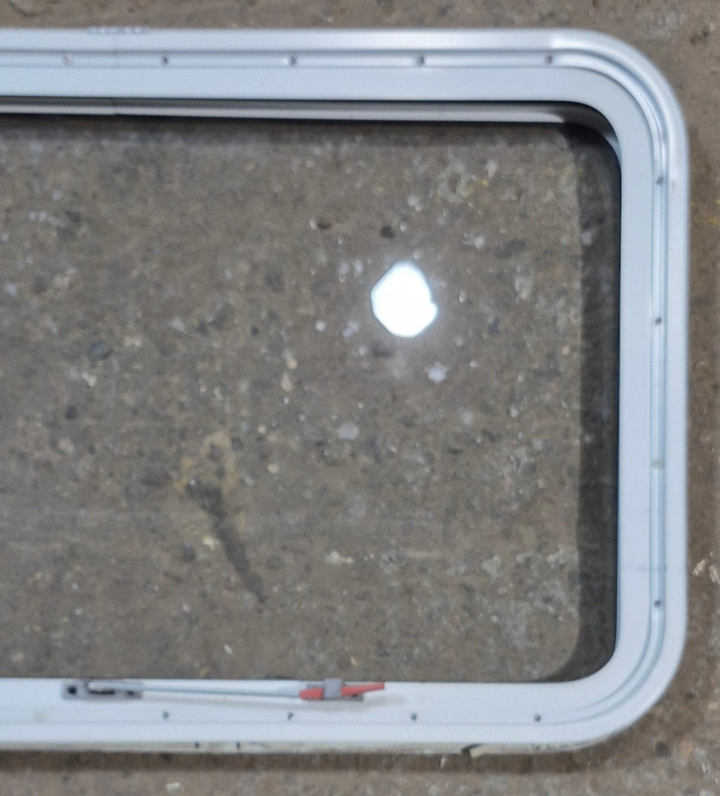 Used White Radius Emergency Opening Window : 35 1/2 W x 21 1/4 H x 1 7/8 D