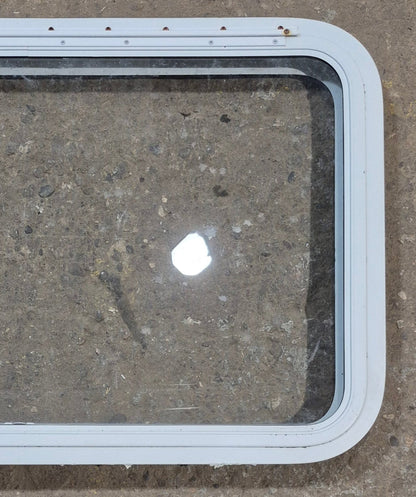 Used White Radius Emergency Opening Window : 35 1/2 W x 21 1/4 H x 1 7/8 D