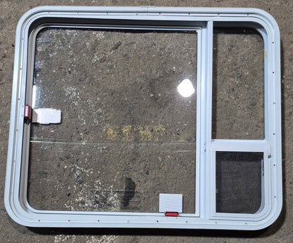 Used White Radius Emergency Opening Window : 35 1/2 W x 29 1/2 H x 2 D