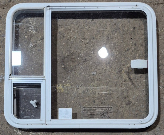 Used White Radius Emergency Opening Window : 35 1/2 W x 29 1/2 H x 2 D