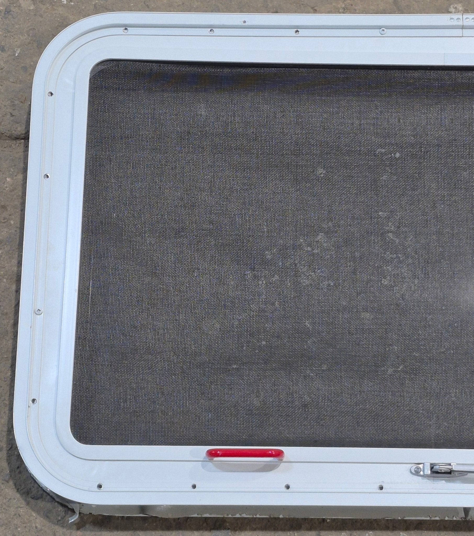 Used White Radius Emergency Opening Window : 35 1/4 W x 21 1/4 H x 1 7/8 D