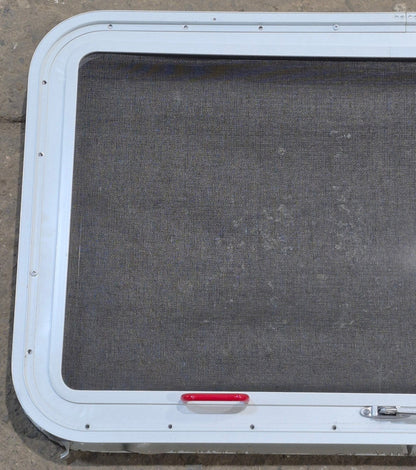 Used White Radius Emergency Opening Window : 35 1/4 W x 21 1/4 H x 1 7/8 D
