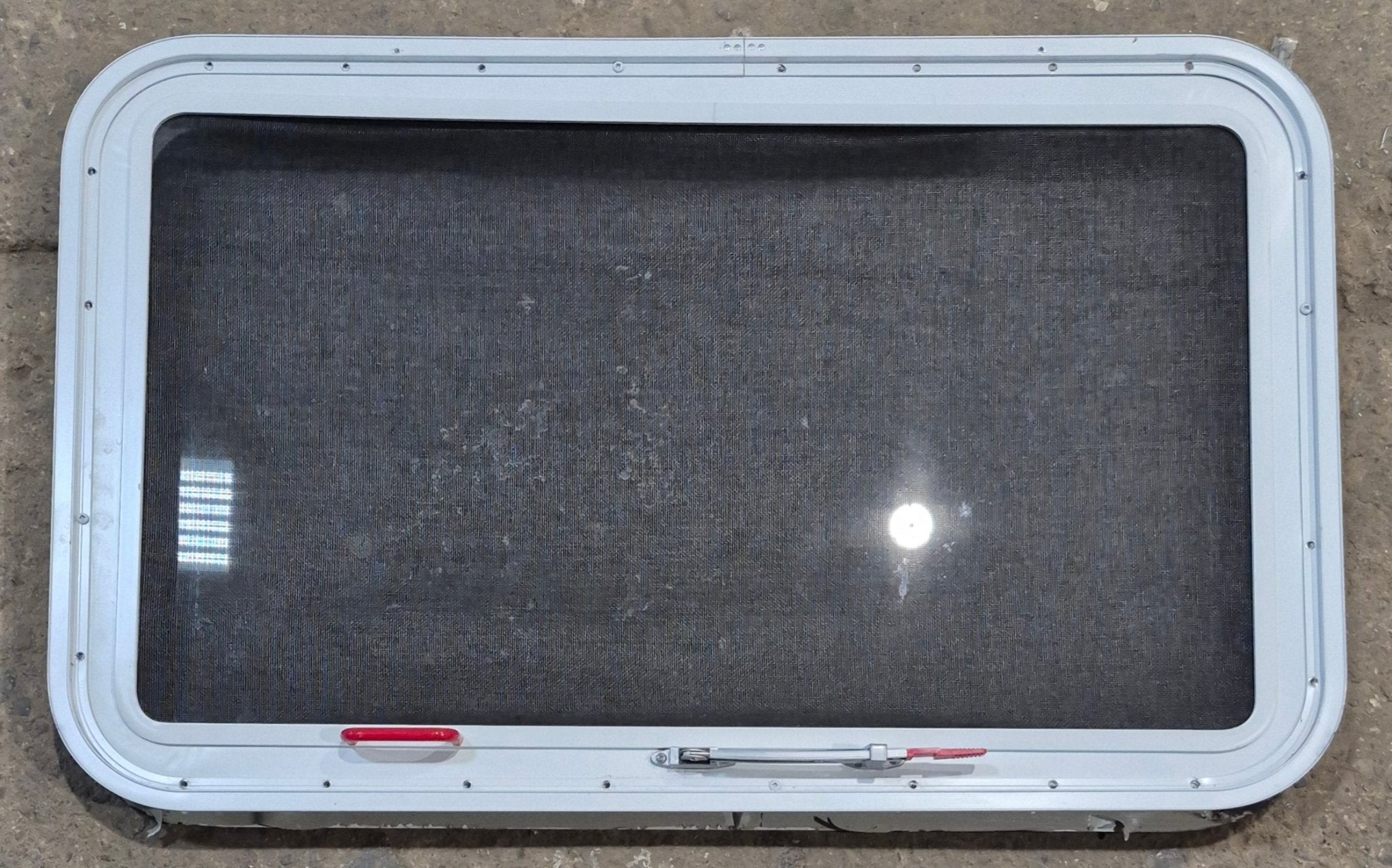 Used White Radius Emergency Opening Window : 35 1/4 W x 21 1/4 H x 1 7/8 D