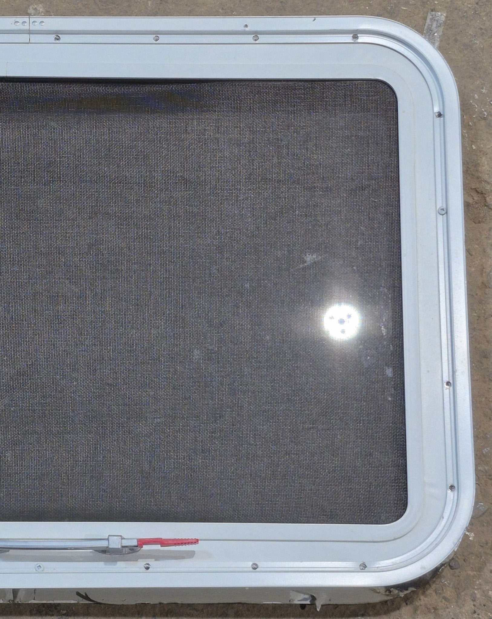 Used White Radius Emergency Opening Window : 35 1/4 W x 21 1/4 H x 1 7/8 D