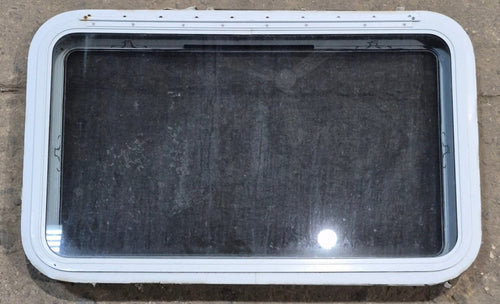 Used White Radius Emergency Opening Window : 35 1/4 W x 21 1/4 H x 1 7/8 D