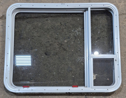 Used White Radius Emergency Opening Window : 35 1/4 W x 28 1/4 H x 1 7/8 D