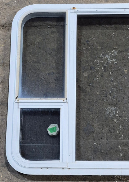 Used White Radius Emergency Opening Window : 35 1/4 W x 28 1/4 H x 1 7/8 D