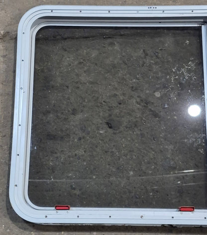 Used White Radius Emergency Opening Window : 35 1/4 W x 28 1/4 H x 1 7/8 D