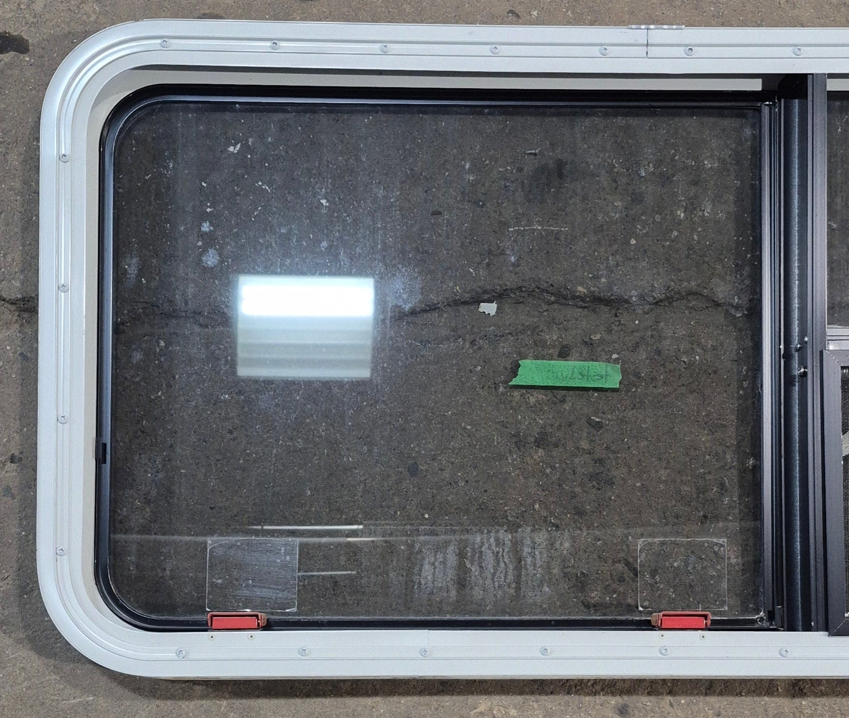 Used White Radius Emergency Opening Window : 41 1/4 W x 21 1/4 H x 1 3/4 D