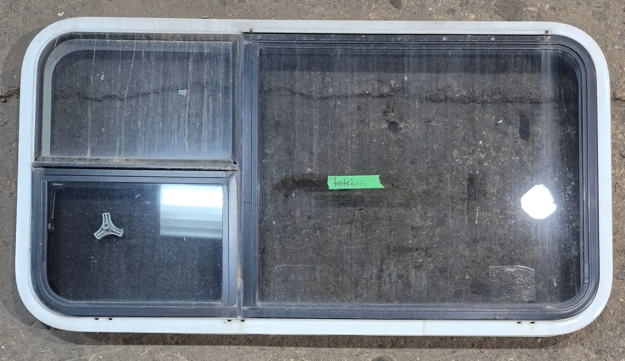 Used White Radius Emergency Opening Window : 41 1/4 W x 21 1/4 H x 1 3/4 D