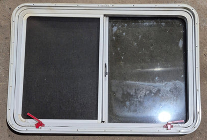 Used White Radius Emergency Opening Window : 41 1/4 W x 28 1/2 H x 2 D