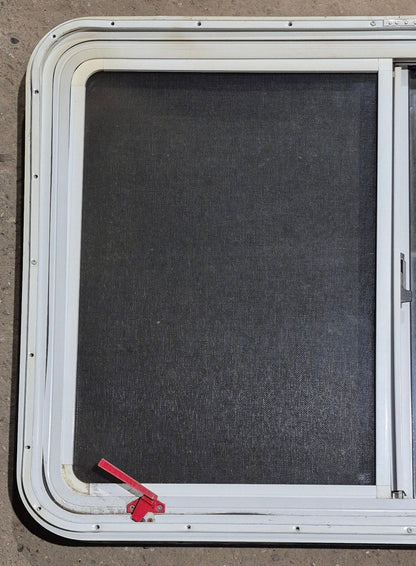 Used White Radius Emergency Opening Window : 41 1/4 W x 28 1/2 H x 2 D