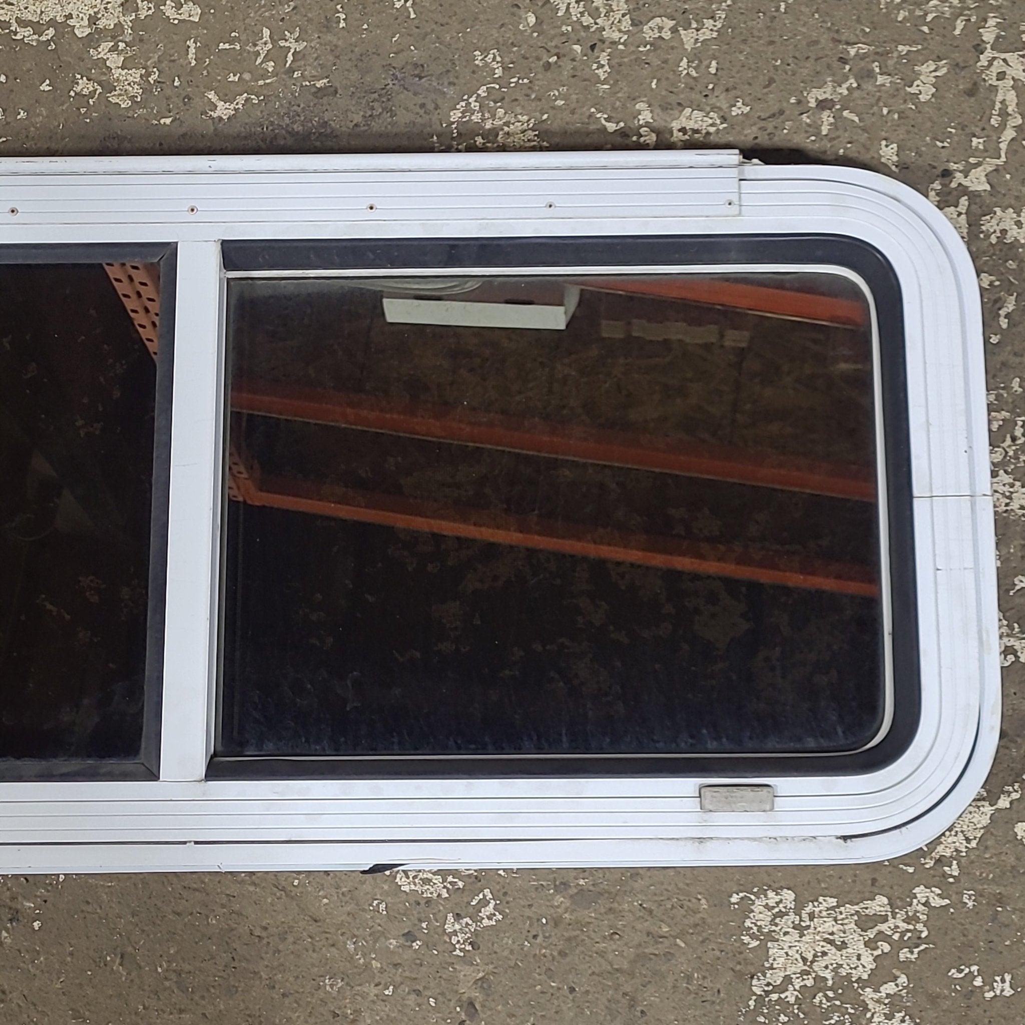 Used White Radius Emergency Opening Window : 42 1/4 W x 17 3/4 H x 1 3/4 D