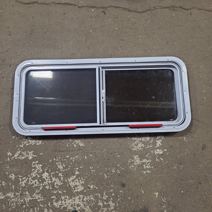 Used White Radius Emergency Opening Window : 42 1/4 W x 17 3/4 H x 1 3/4 D