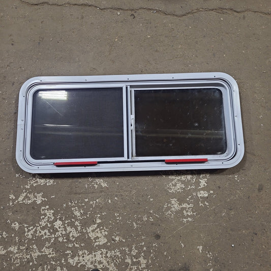 Used White Radius Emergency Opening Window : 42 1/4 W x 17 3/4 H x 1 3/4 D
