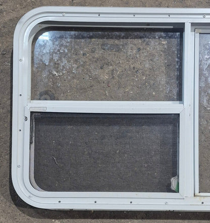 Used White Radius Emergency Opening Window : 45 1/2 W x 21 1/4 H x 1 7/8 D