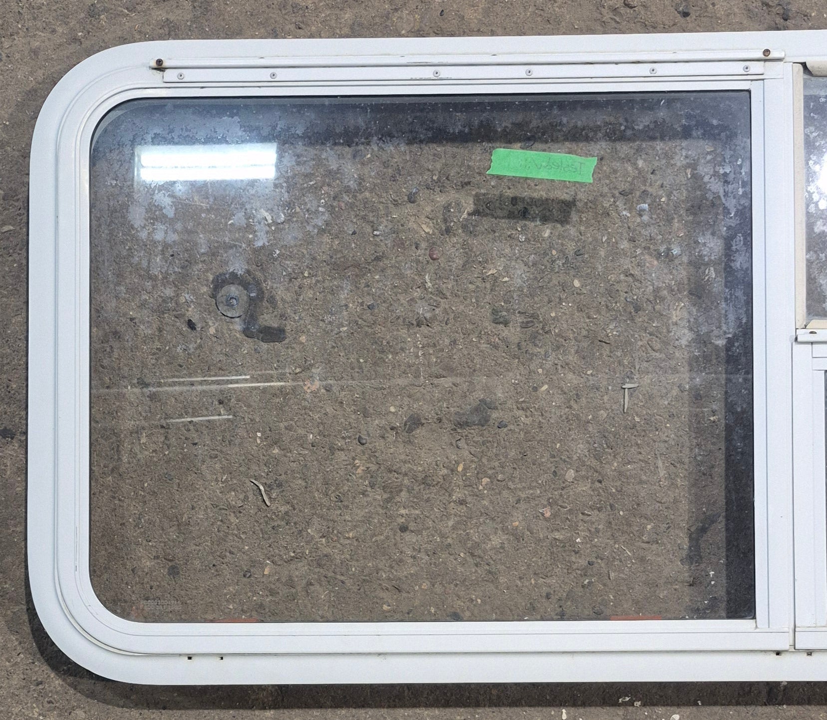 Used White Radius Emergency Opening Window : 45 1/2 W x 21 1/4 H x 1 7/8 D