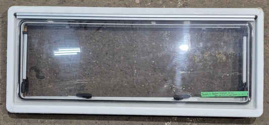 Used White Radius Emergency Opening Window : 46 5/8 W x 18 3/4 H x 1 1/8 D
