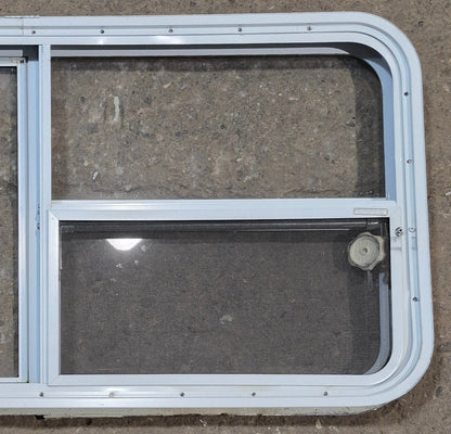 Used White Radius Emergency Opening Window : 47 1/2 W x 21 1/4 H x 2 D