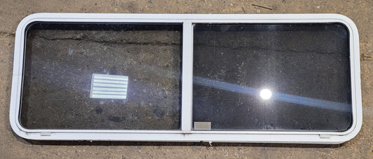 Used White Radius Emergency Opening Window : 60 1/4 W x 21 3/4 H x 1 7/8 D