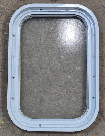 Used White Radius Non Opening Window : 12 1/2 W x 17 3/4 H x 1 3/4 D