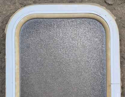 Used White Radius Non Opening Window : 12 1/2 W x 17 3/4 H x 1 3/4 D