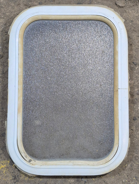 Used White Radius Non Opening Window : 12 1/2 W x 17 3/4 H x 1 3/4 D